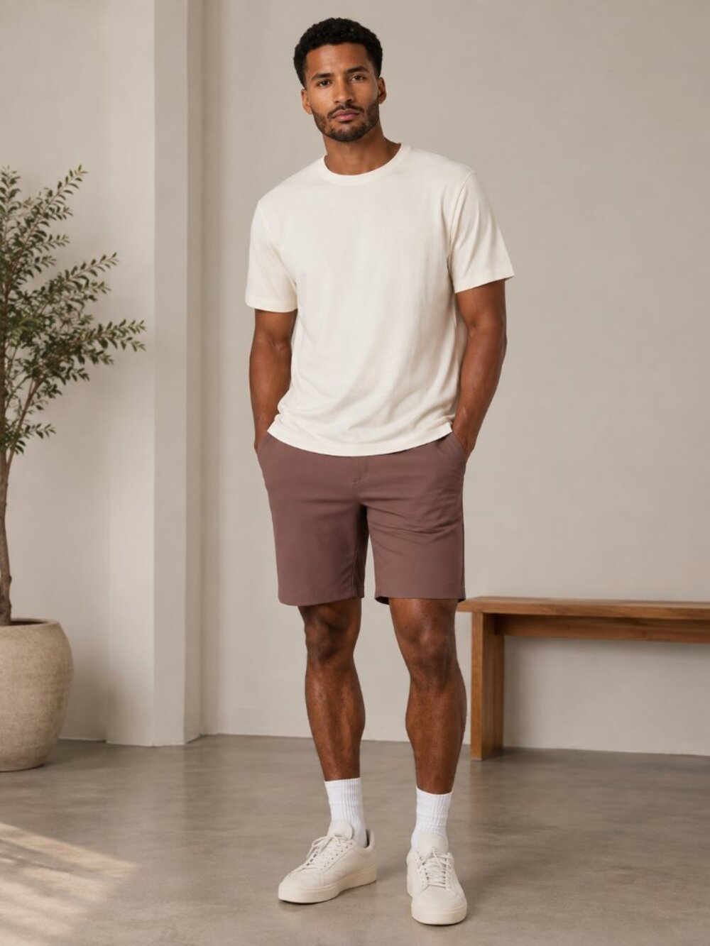 Vuori Meta Short 8" Men's Sable Classic Chino Shorts Sz 32